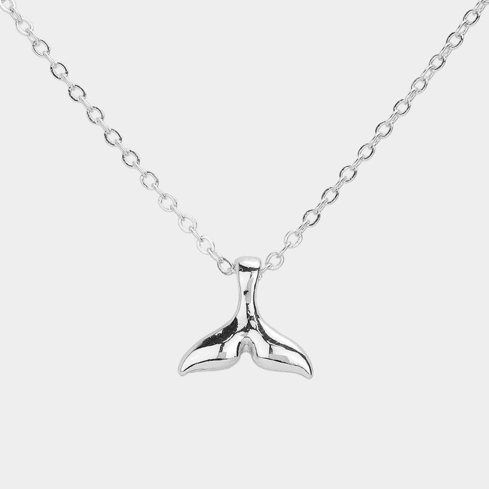 Metal Whale Tale Pendant Necklace - Jewelry Store by Erik Rayo