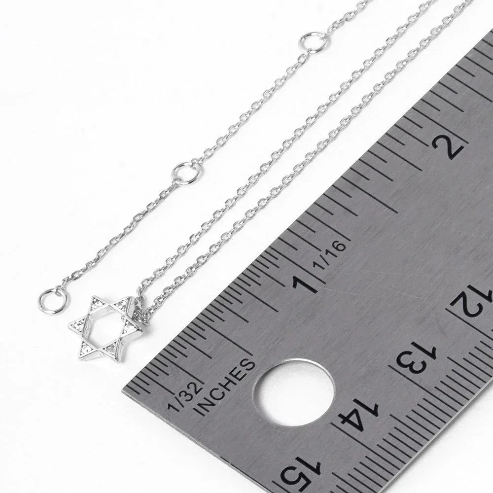 Gold White Gold Dipped Stone Pointed Star Of David Pendant Necklace - Jewelry Store by Erik Rayo