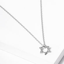 Load image into Gallery viewer, Gold White Gold Dipped Stone Pointed Star Of David Pendant Necklace
