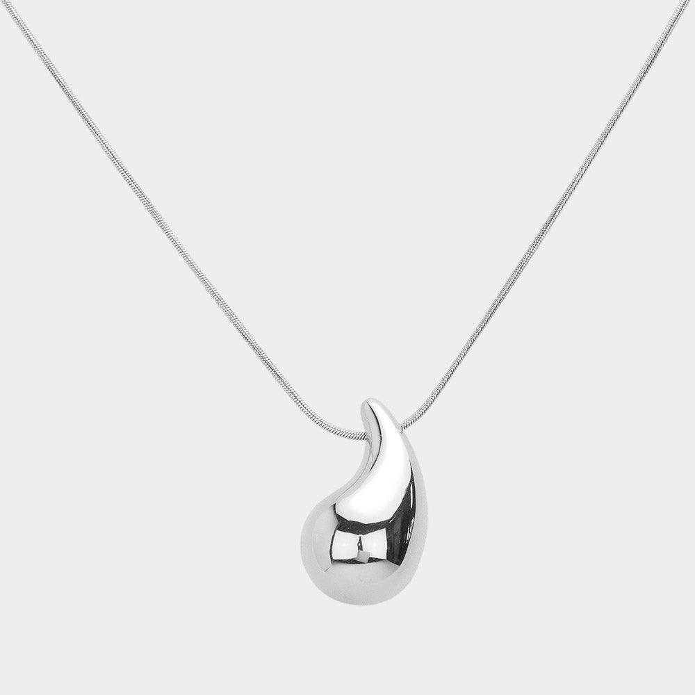 Stainless Steel Teardrop Pendant Necklace - Jewelry Store by Erik Rayo