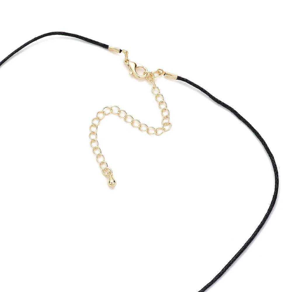 Black Metal Whale Tail Pendant Raffia Thread Necklace - Jewelry Store by Erik Rayo