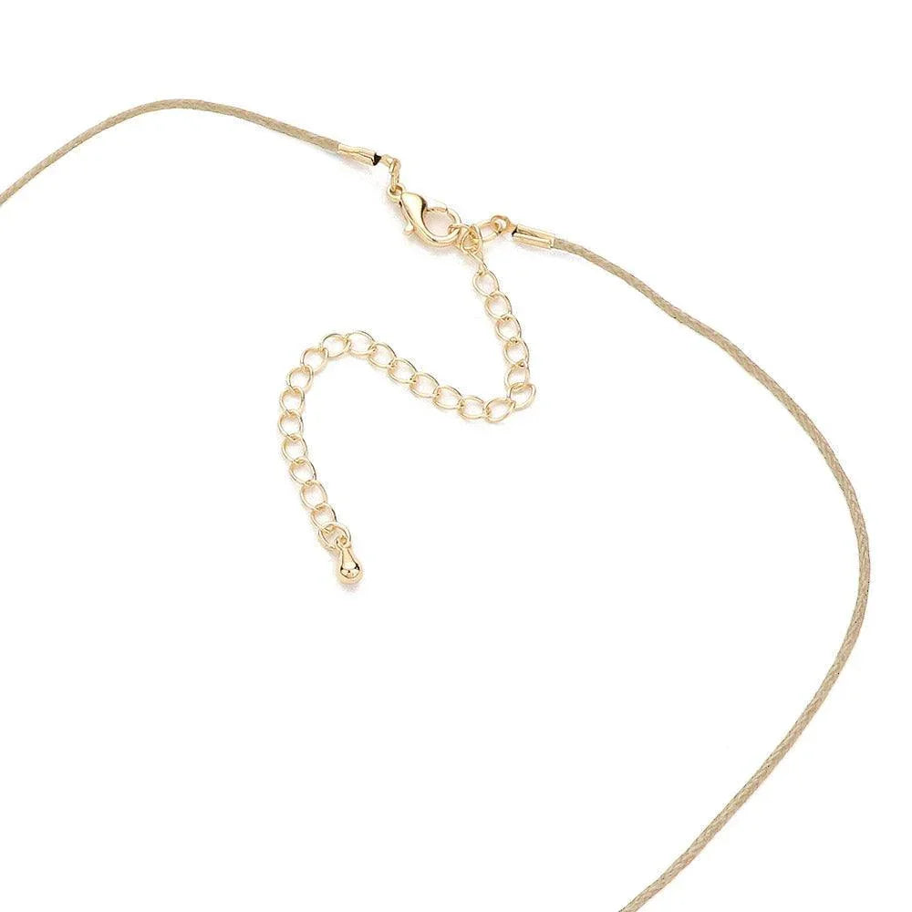 Ivory Metal Whale Tail Pendant Raffia Thread Necklace - Jewelry Store by Erik Rayo