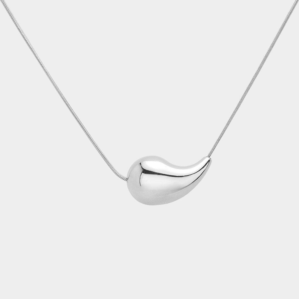 Stainless Steel Teardrop Pendant Necklace - Jewelry Store by Erik Rayo
