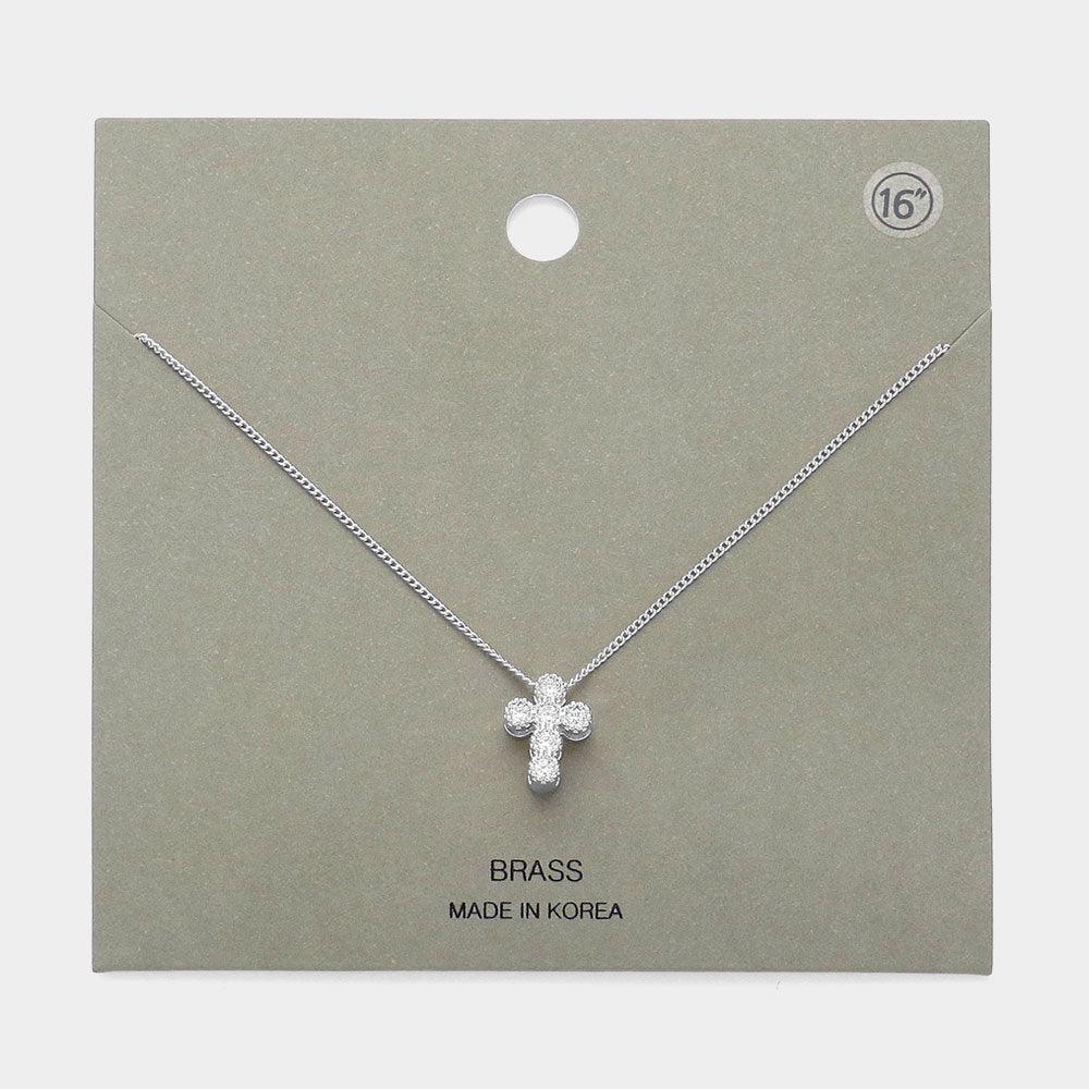 Stone Cross Pendant Necklace - Jewelry Store by Erik Rayo
