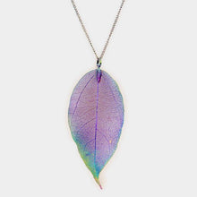 Load image into Gallery viewer, Natural Dipped Filigree Leaf Pendant Long Necklace
