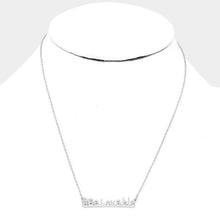 Load image into Gallery viewer, Silver &quot;#Be lovable&quot; message pendant necklace
