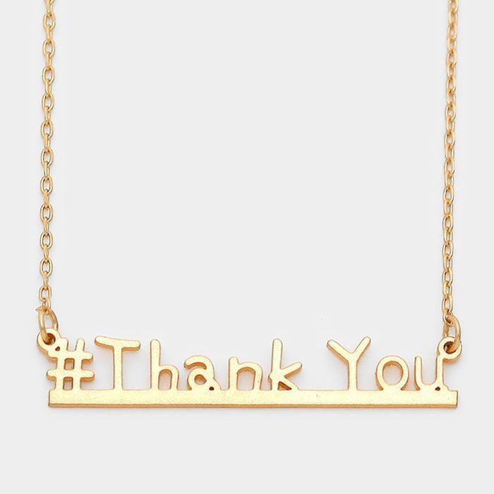 Gold "#Thank you" message pendant necklace - Jewelry Store by Erik Rayo