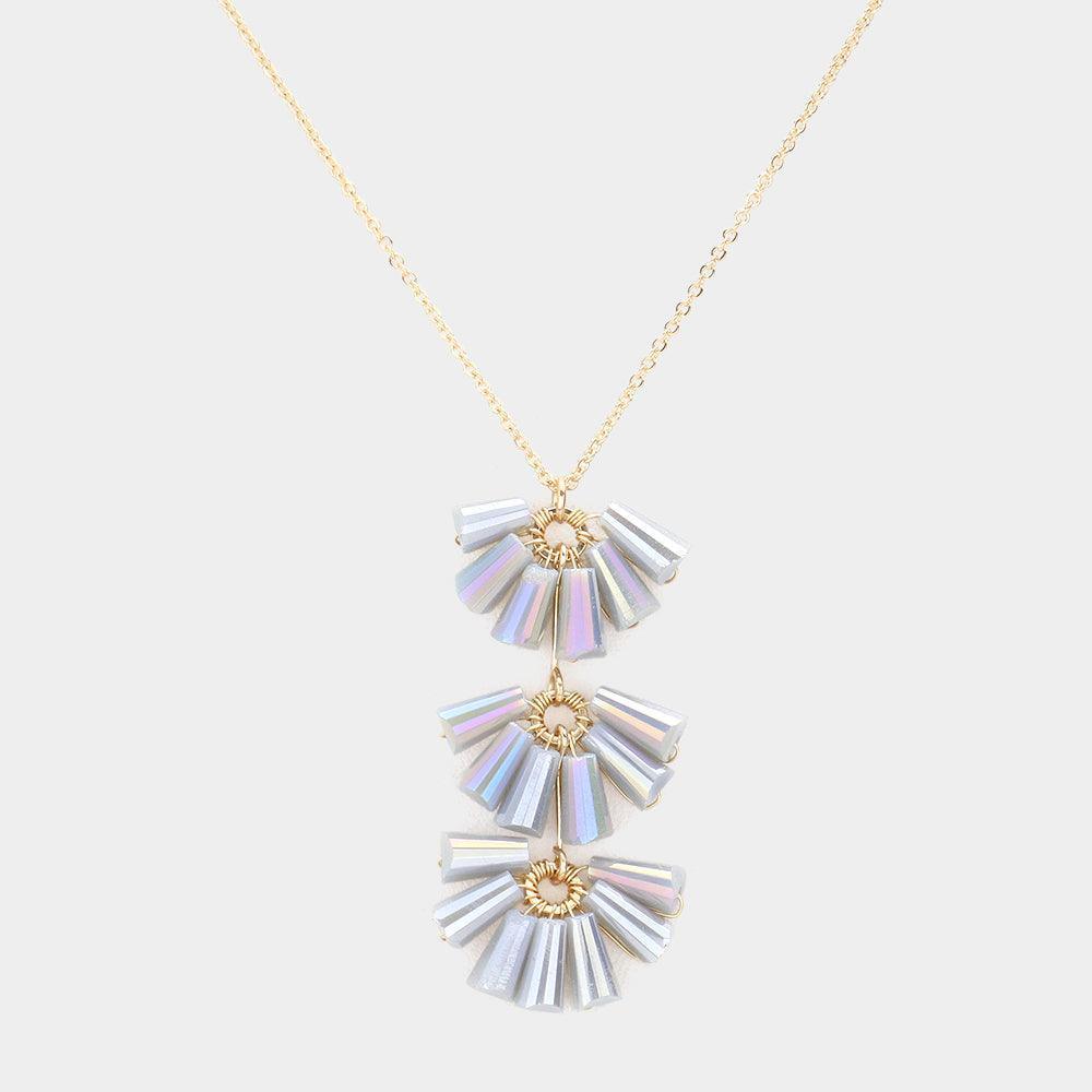 Trapezoid Bead Wrapped Link Pendant Necklace - Jewelry Store by Erik Rayo