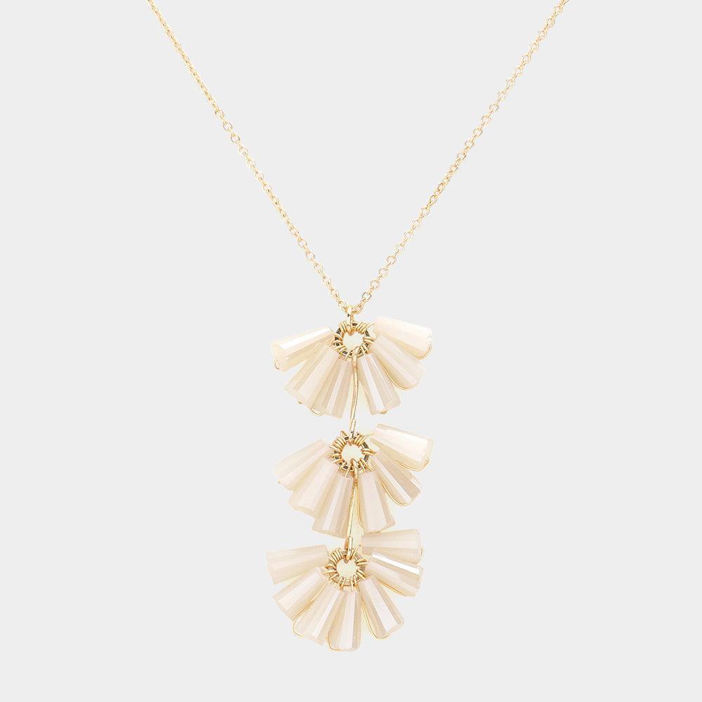 Trapezoid Bead Wrapped Link Pendant Necklace - Jewelry Store by Erik Rayo