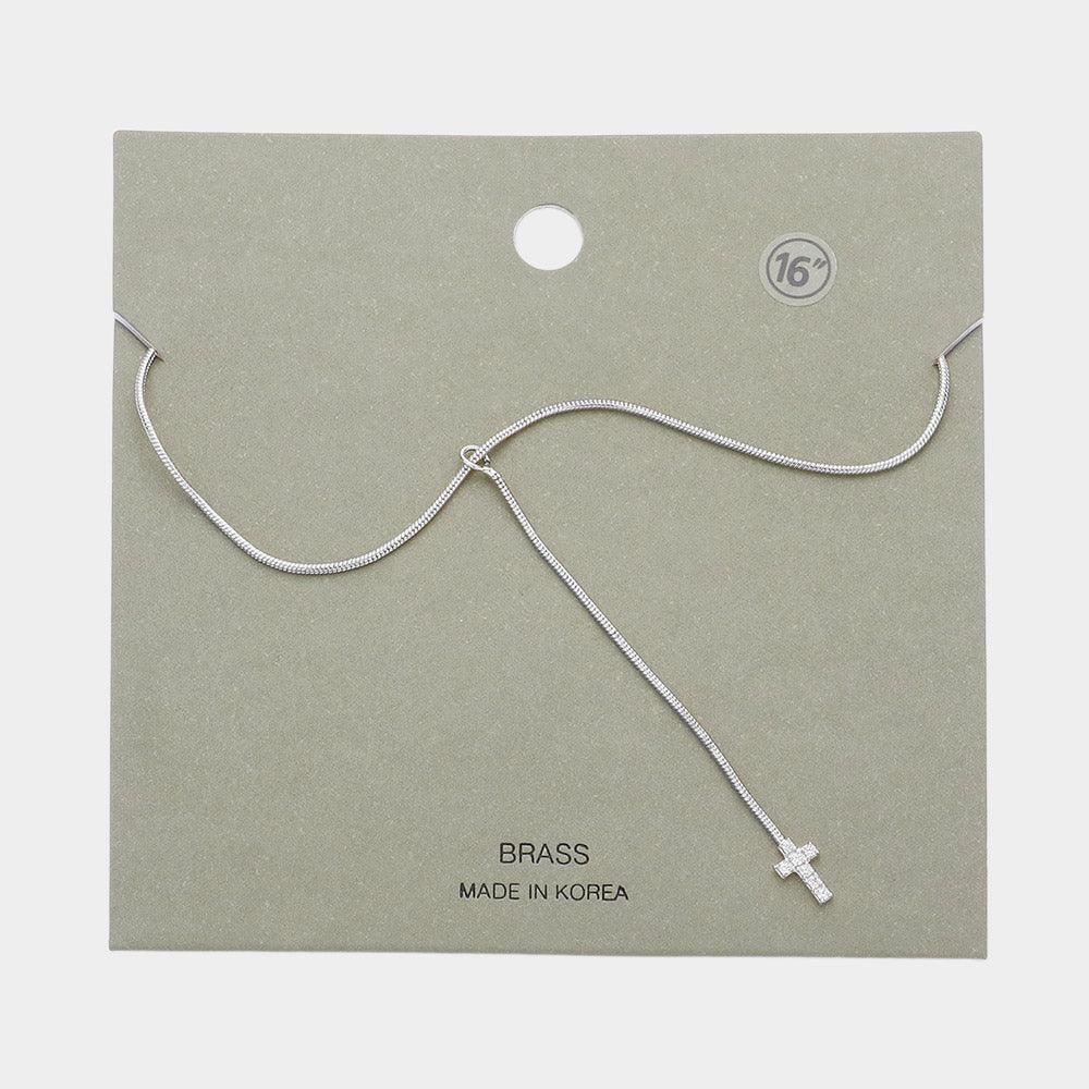 Stone Paved Cross Pendant Necklace - Jewelry Store by Erik Rayo