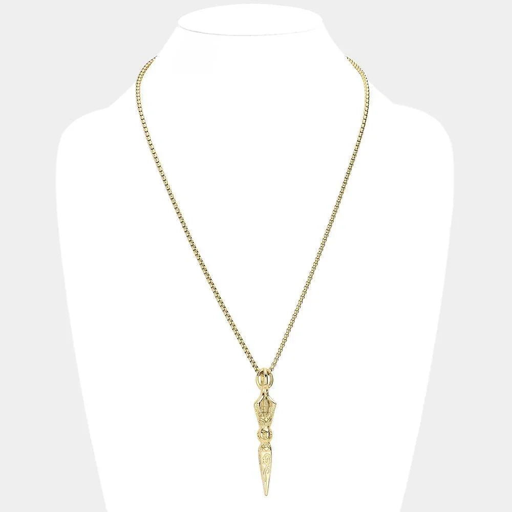 Gold Vintage Buddhist Protection Pendant Necklace - Jewelry Store by Erik Rayo