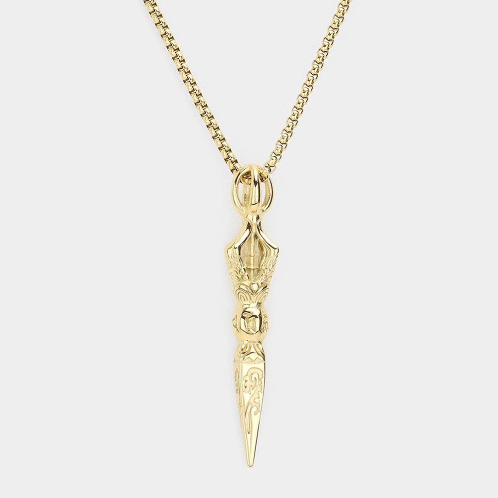 Gold Vintage Buddhist Protection Pendant Necklace - Jewelry Store by Erik Rayo