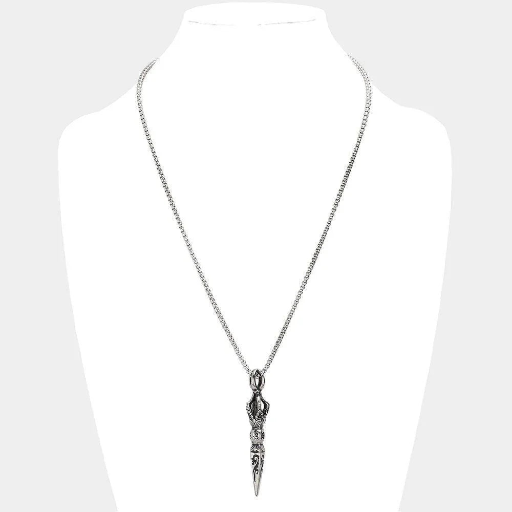 Silver Vintage Buddhist Protection Pendant Necklace - Jewelry Store by Erik Rayo