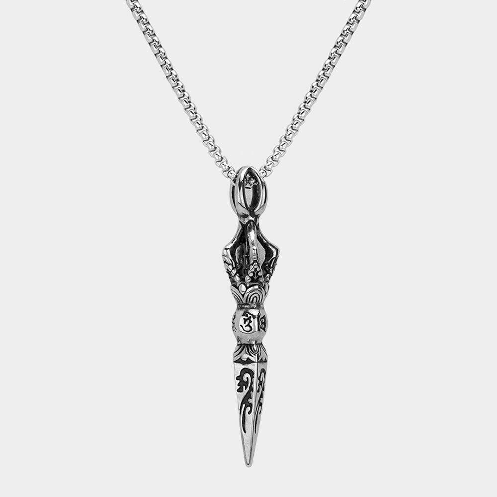 Silver Vintage Buddhist Protection Pendant Necklace - Jewelry Store by Erik Rayo