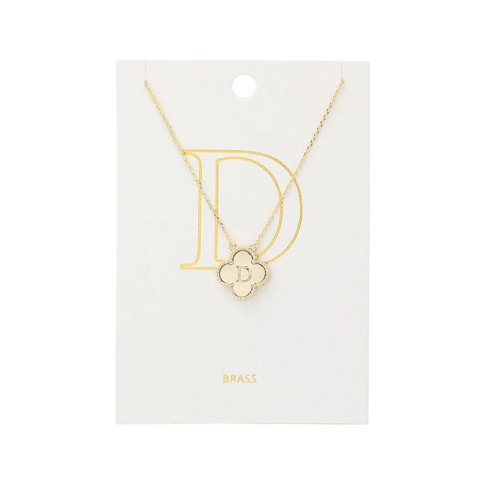 Gold Quatrefoil Initial D Pendant Necklace - Jewelry Store by Erik Rayo
