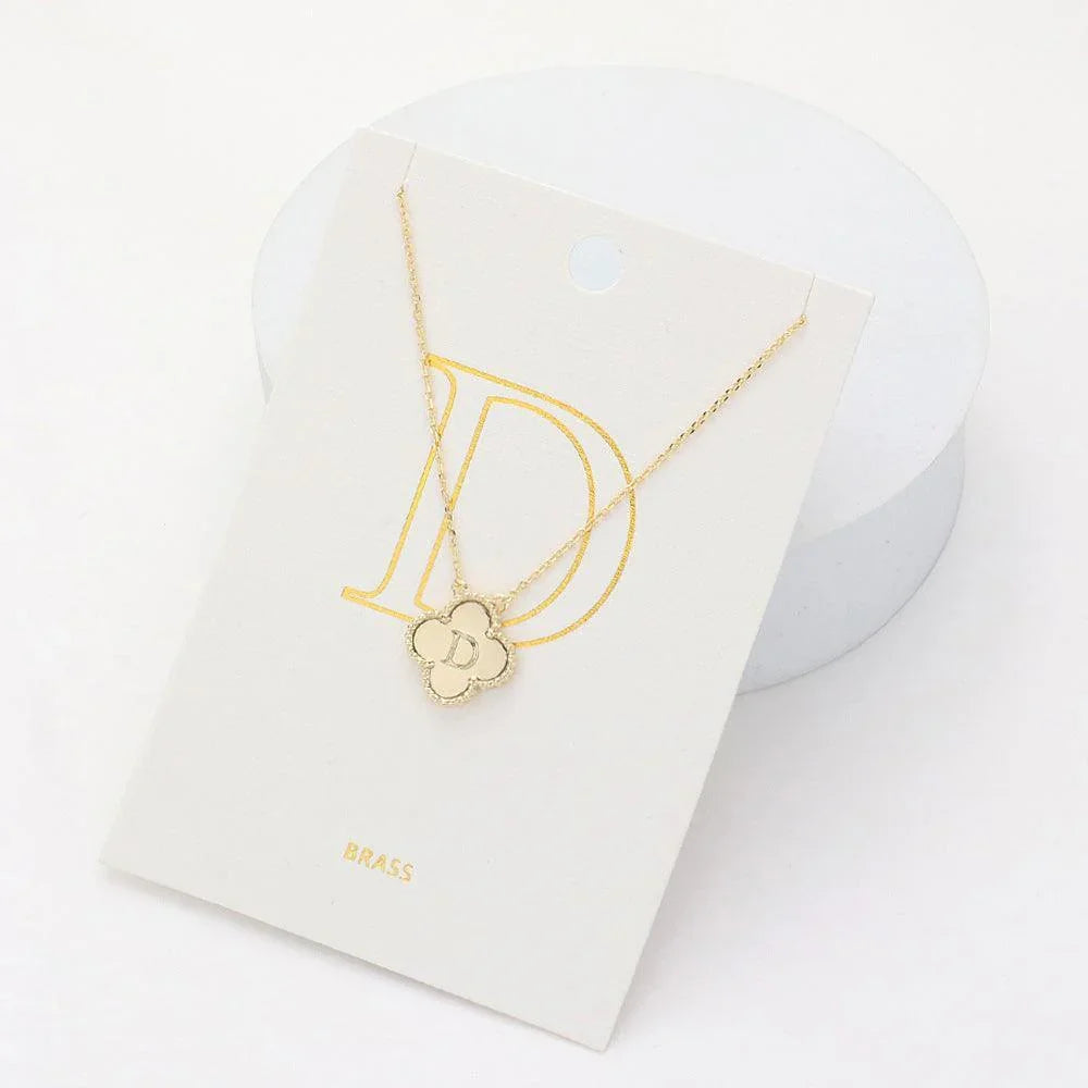 Gold Quatrefoil Initial D Pendant Necklace - Jewelry Store by Erik Rayo