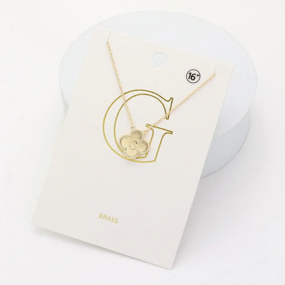 Gold Quatrefoil Initial G Pendant Necklace - Jewelry Store by Erik Rayo