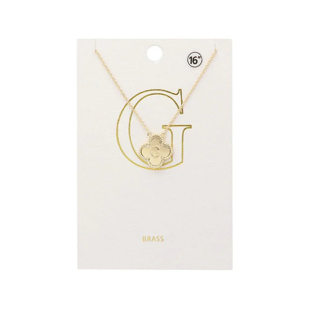 Gold Quatrefoil Initial G Pendant Necklace - Jewelry Store by Erik Rayo