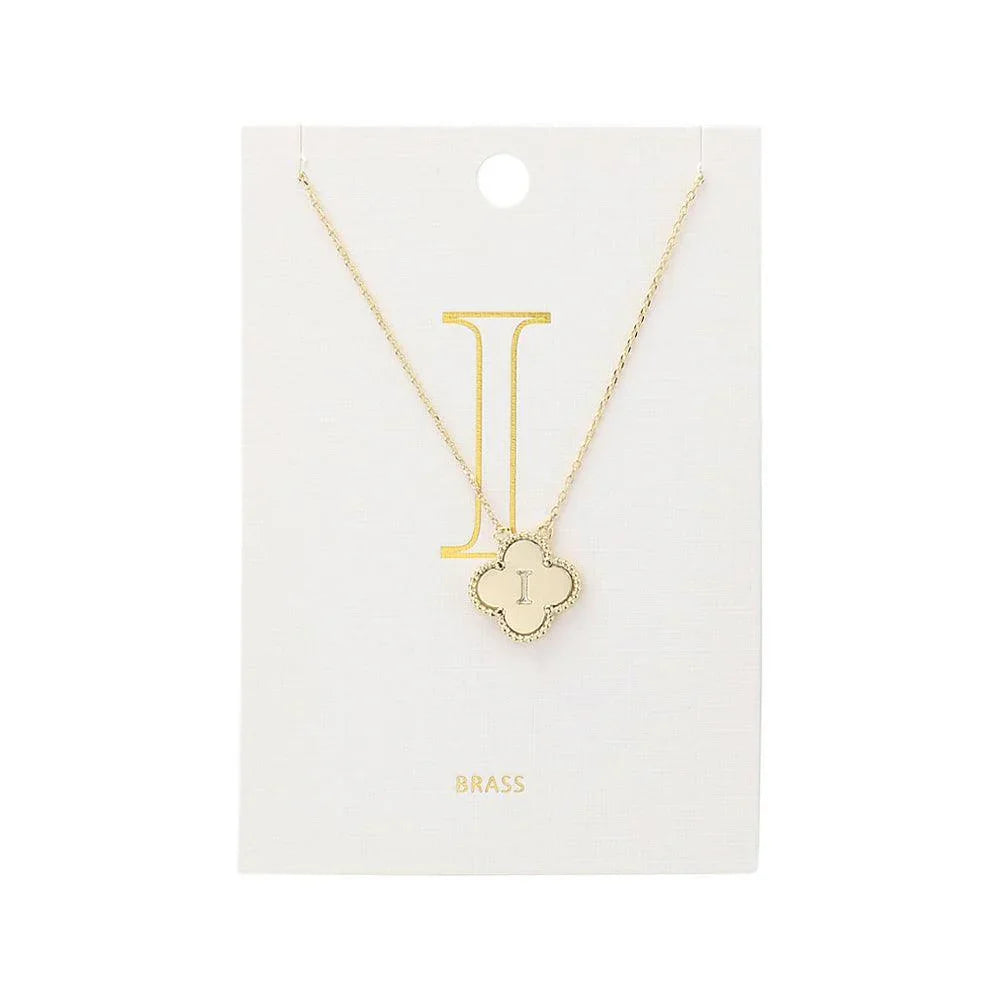 Gold Quatrefoil Initial I Pendant Necklace - Jewelry Store by Erik Rayo