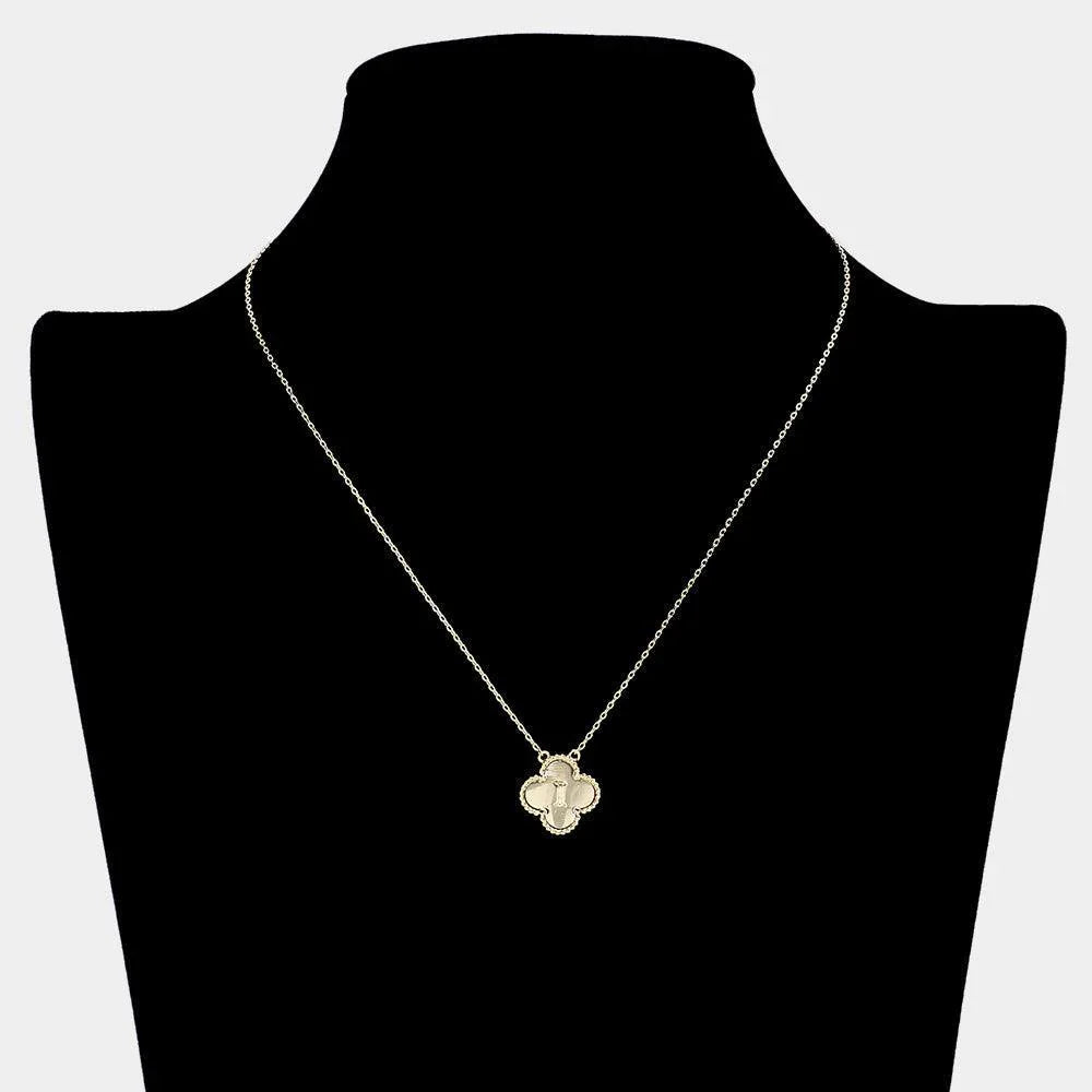 Gold Quatrefoil Initial I Pendant Necklace - Jewelry Store by Erik Rayo