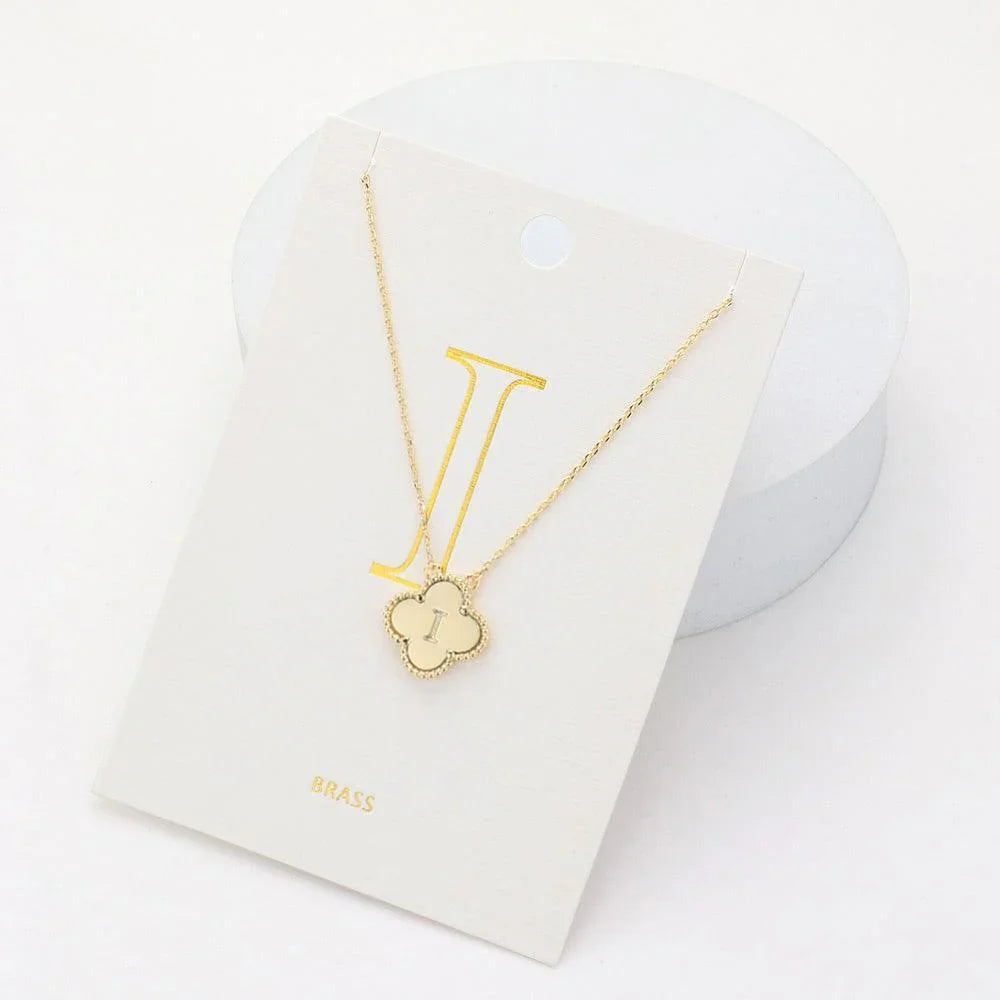 Gold Quatrefoil Initial I Pendant Necklace - Jewelry Store by Erik Rayo