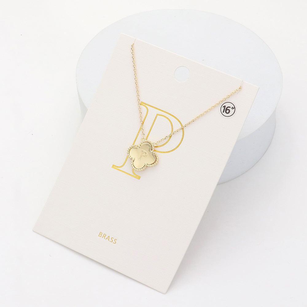 Gold Quatrefoil Initial P Pendant Necklace - Jewelry Store by Erik Rayo
