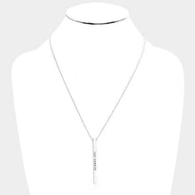 Load image into Gallery viewer, Just Married Metal Bar Pendant Necklace
