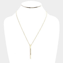 Load image into Gallery viewer, Gold Maid of Honor Metal Bar Pendant Necklace
