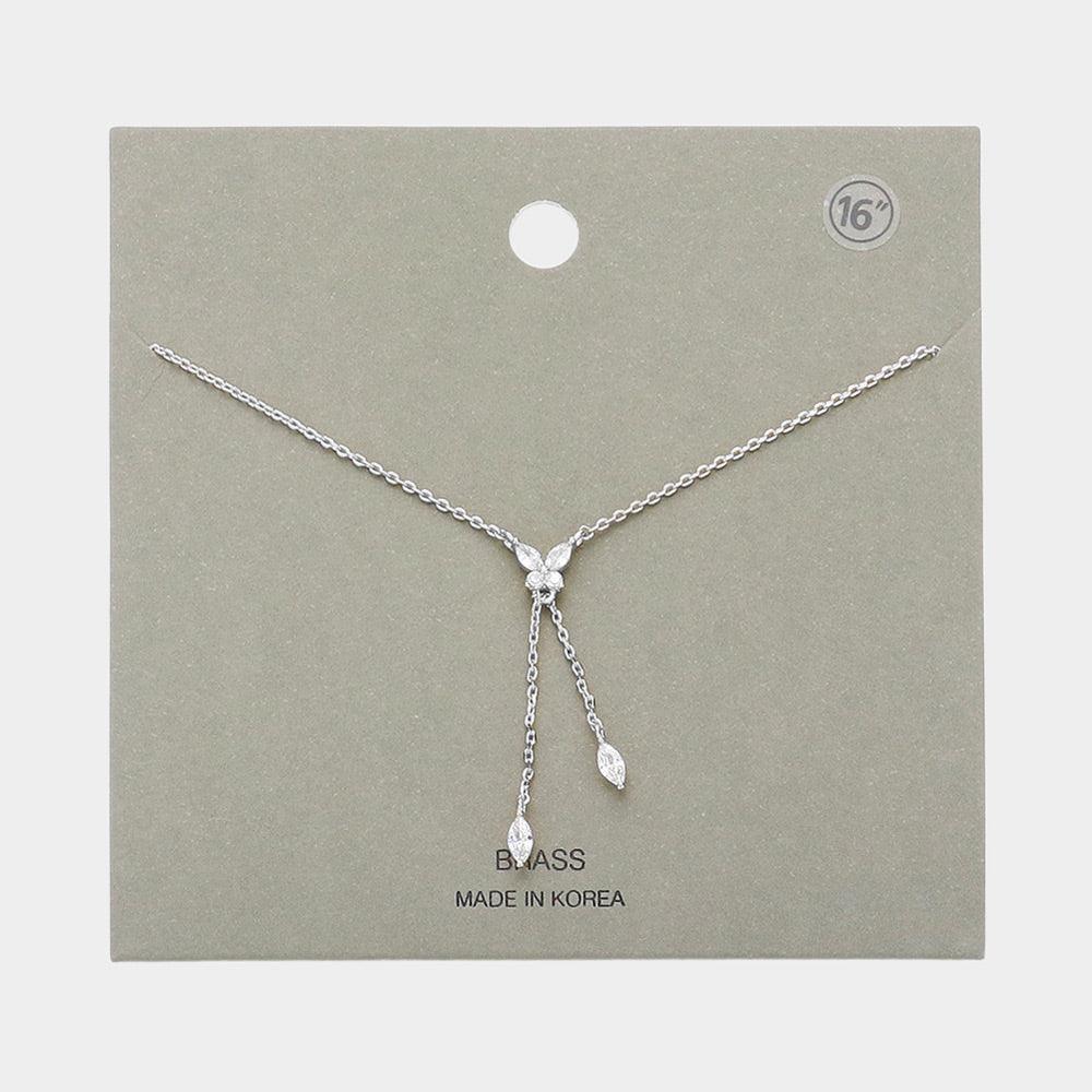 Stone Pointed Butterfly Y Drop Pendant Necklace - Jewelry Store by Erik Rayo