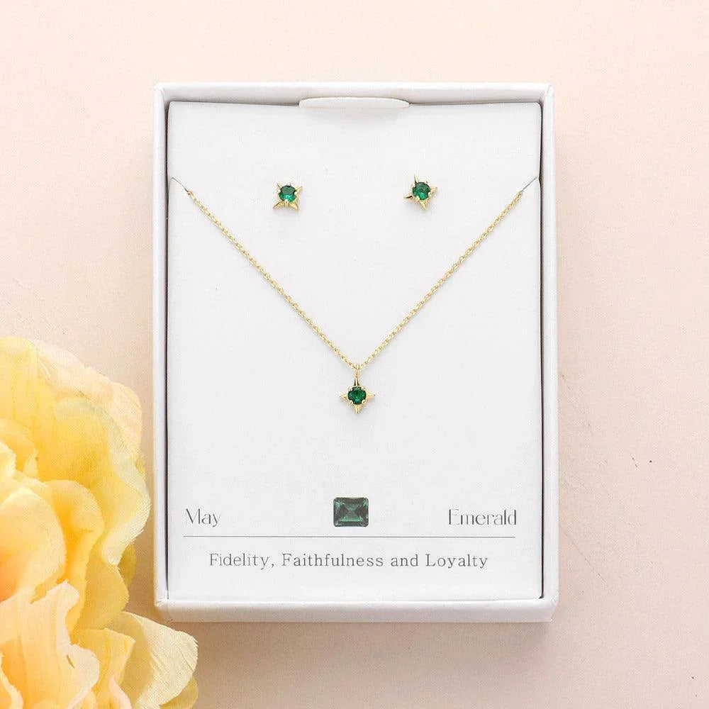 May Birthstone Pendant Necklace - Jewelry Store by Erik Rayo