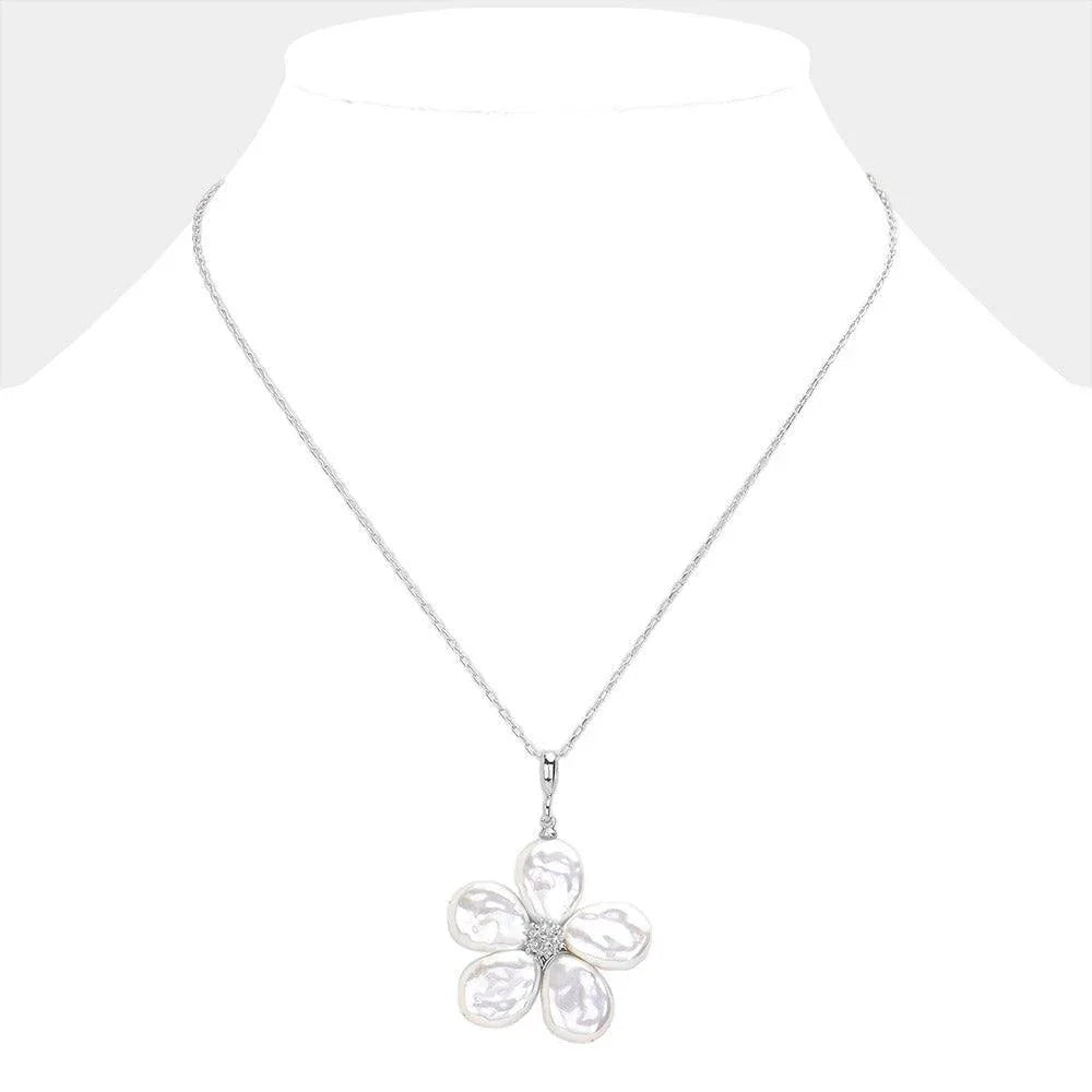 Pearl Daisy Flower Pendant Necklace - Jewelry Store by Erik Rayo