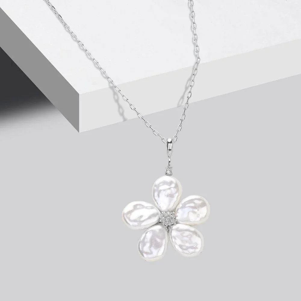 Pearl Daisy Flower Pendant Necklace - Jewelry Store by Erik Rayo