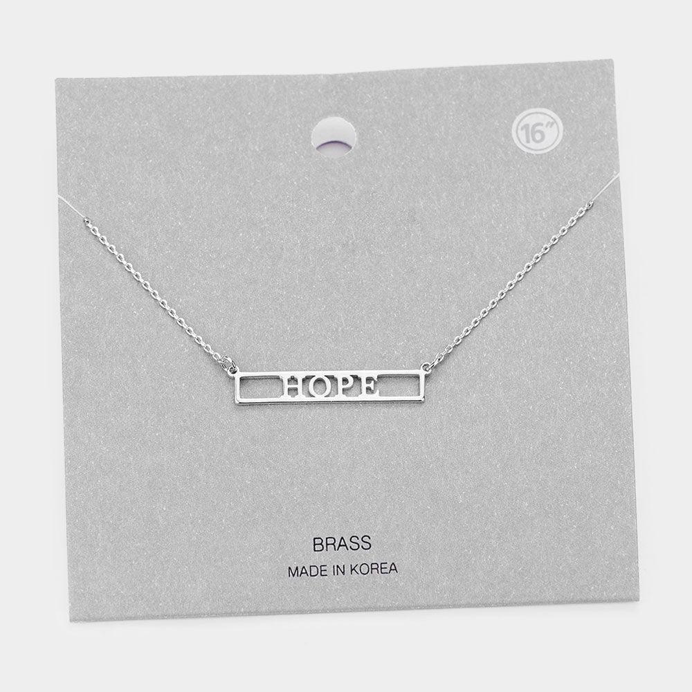 HOPE Brass Metal Pendant Necklace - Jewelry Store by Erik Rayo