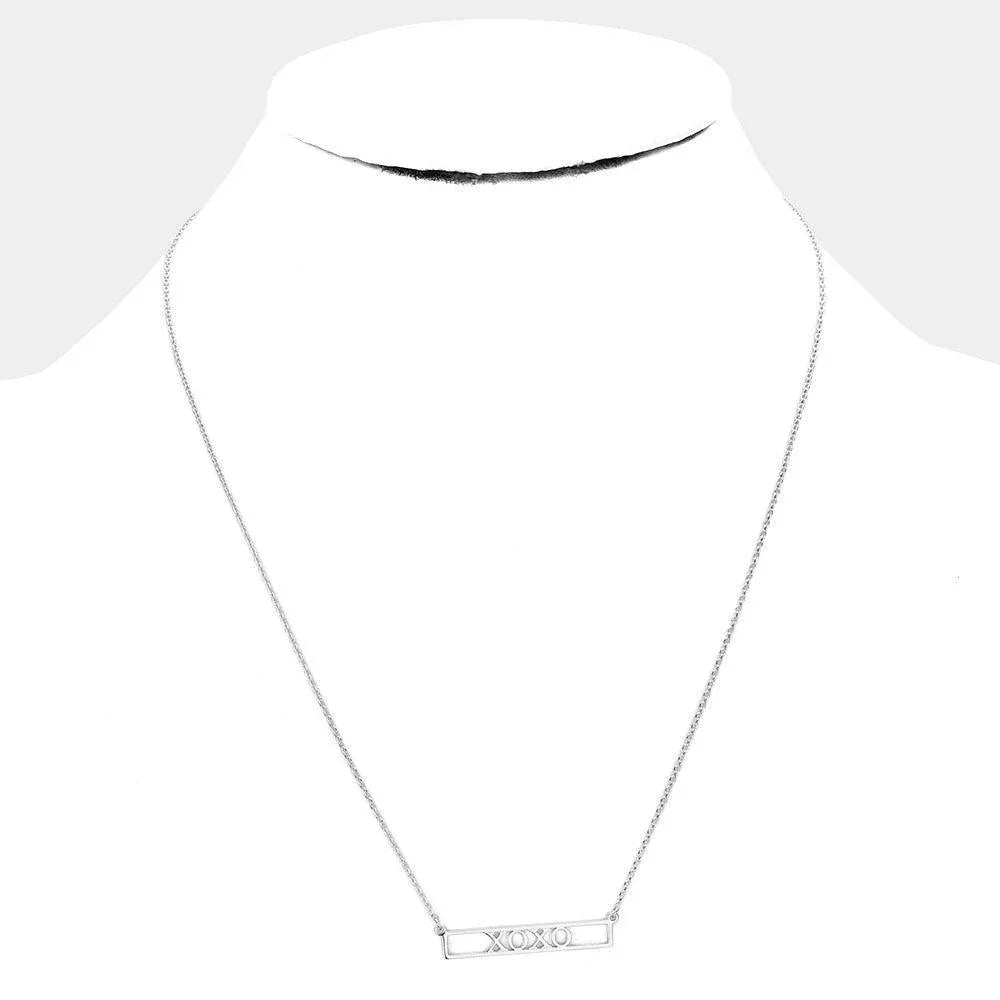 XOXO Brass Metal Pendant Necklace - Jewelry Store by Erik Rayo