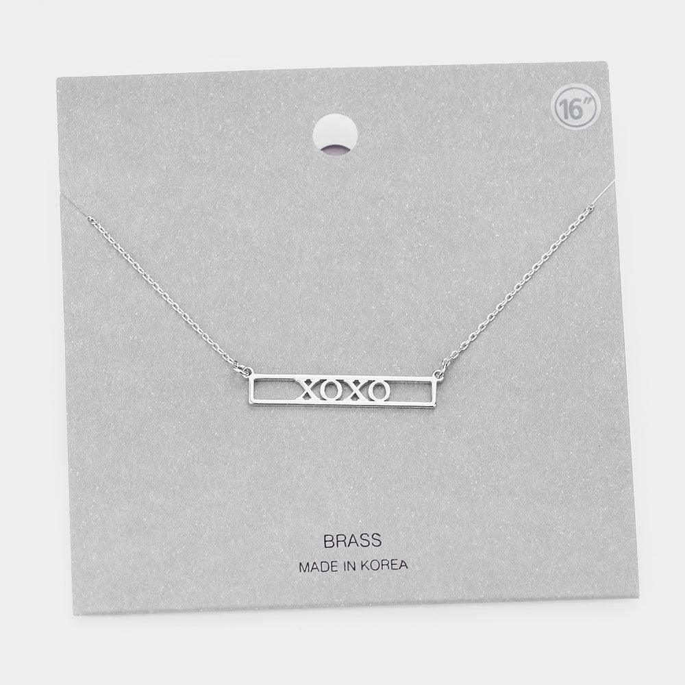XOXO Brass Metal Pendant Necklace - Jewelry Store by Erik Rayo