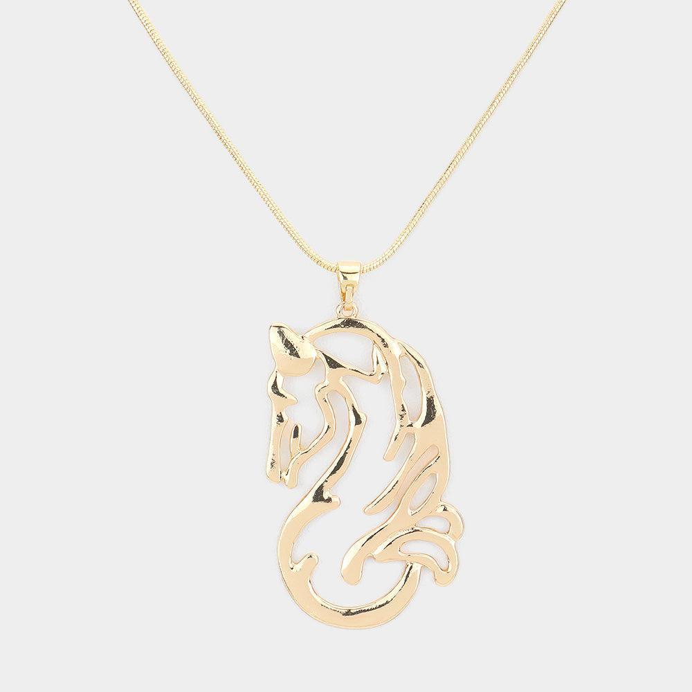 Gold Metal Unicorn Pendant Necklace - Jewelry Store by Erik Rayo