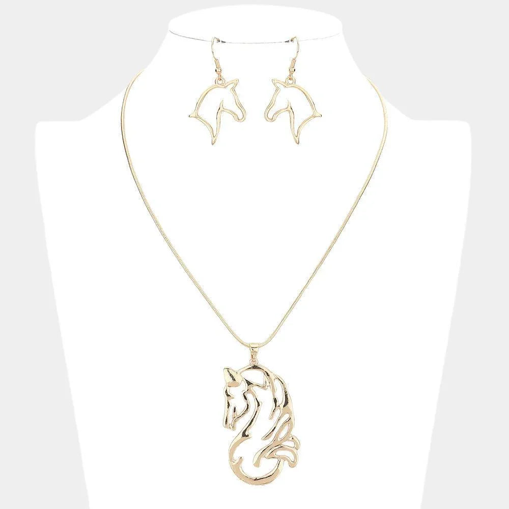 Gold Metal Unicorn Pendant Necklace - Jewelry Store by Erik Rayo