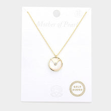 Load image into Gallery viewer, Gold Gold Dipped Geometric Mother of Pearl Pendant Necklace
