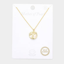 Load image into Gallery viewer, Gold Gold Dipped Mother of Pearl Tree of Life Pendant Necklace
