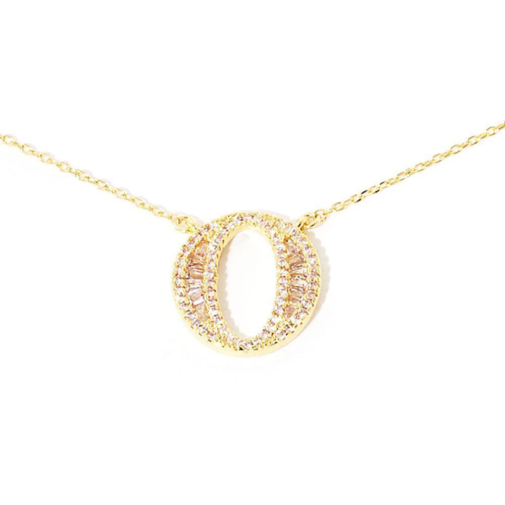 Letter O CZ Monogram Pendant Necklace - Jewelry Store by Erik Rayo