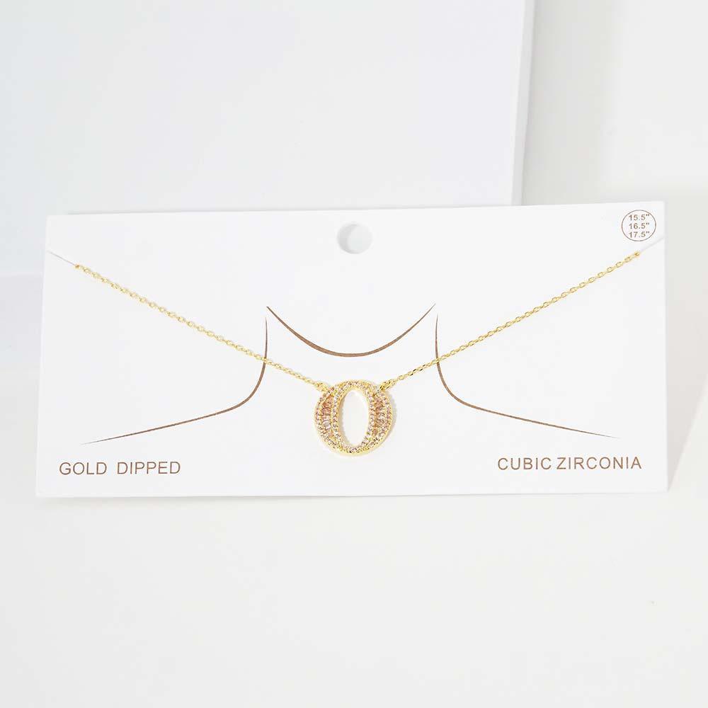 Letter O CZ Monogram Pendant Necklace - Jewelry Store by Erik Rayo