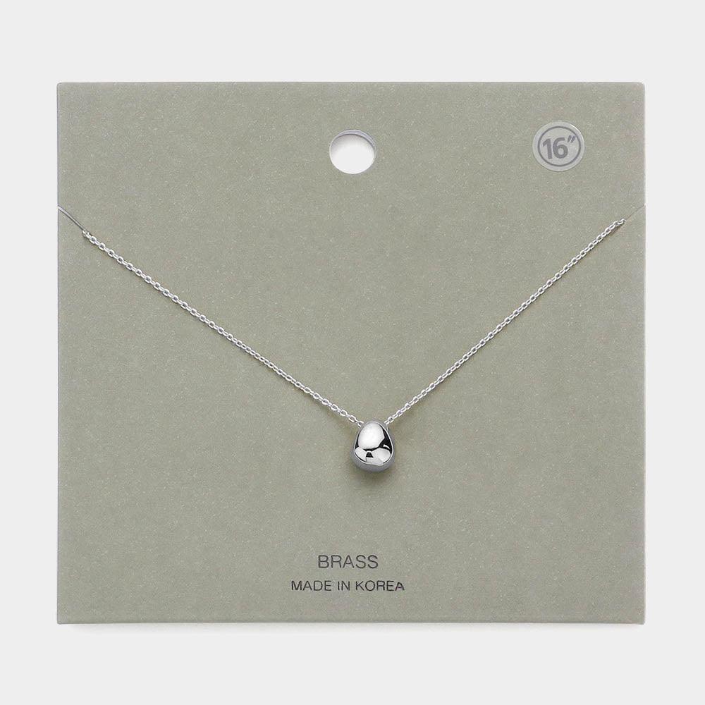 Brass Metal Bean Pendant Necklace - Jewelry Store by Erik Rayo