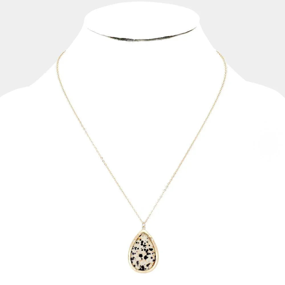 Semi Precious Teardrop Stone Pendant Necklace - Jewelry Store by Erik Rayo
