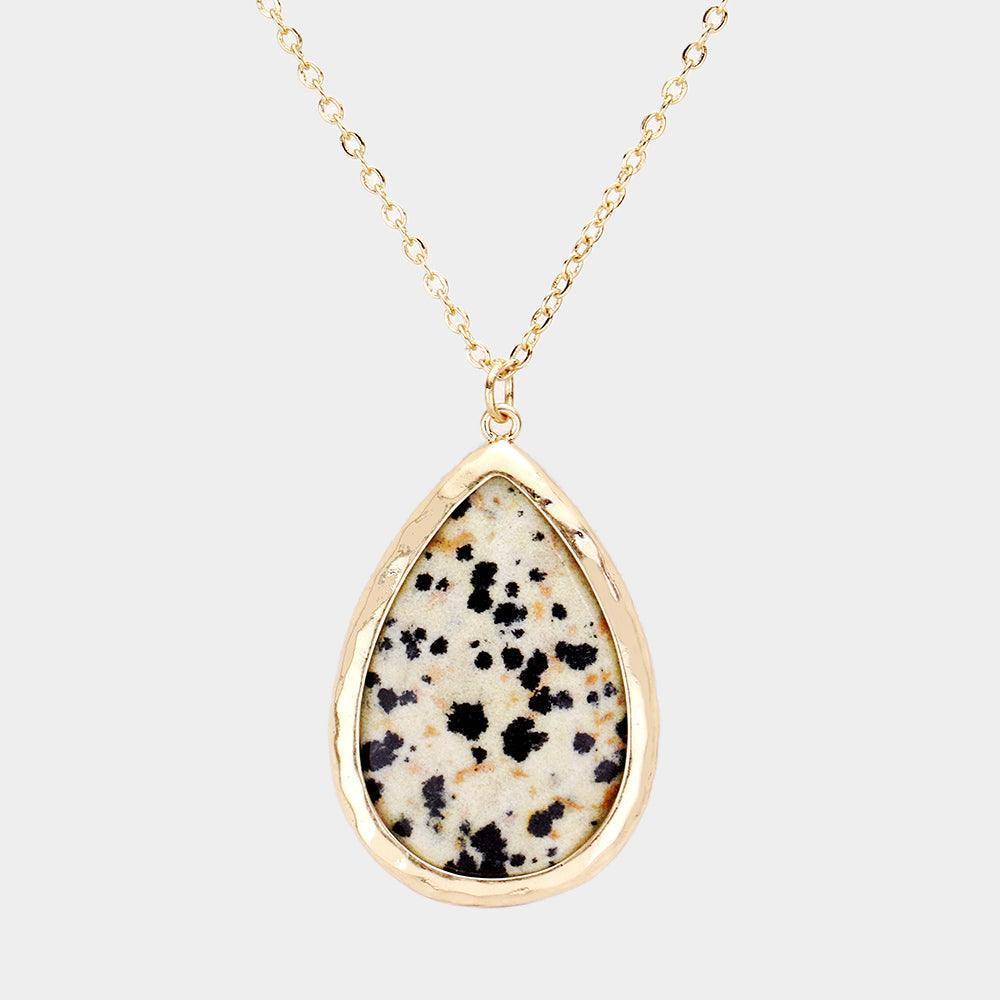 Semi Precious Teardrop Stone Pendant Necklace - Jewelry Store by Erik Rayo