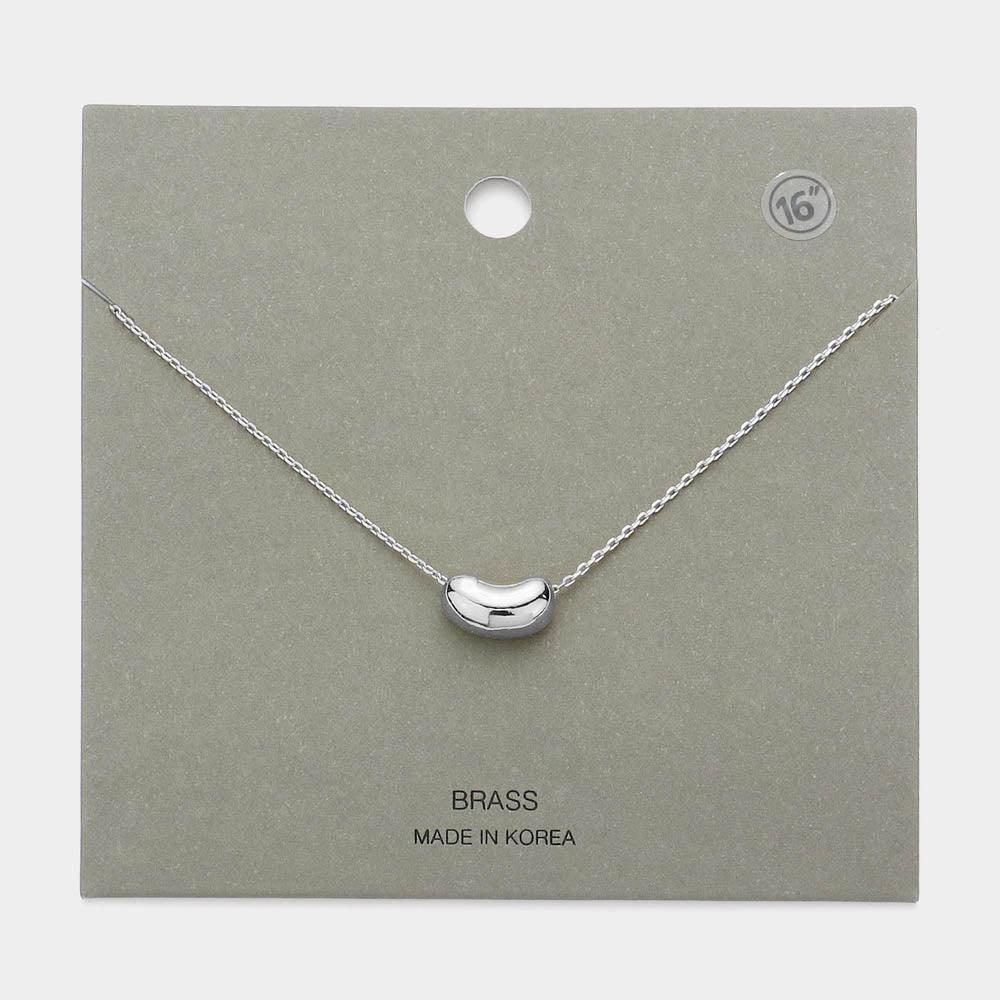 Brass Metal Bean Pendant Necklace - Jewelry Store by Erik Rayo