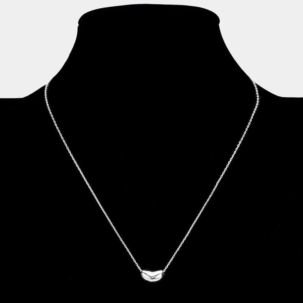 Brass Metal Bean Pendant Necklace - Jewelry Store by Erik Rayo