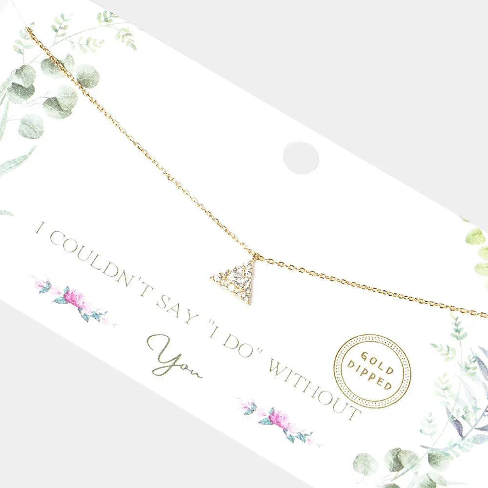 Gold Gold Dipped CZ Triangle Pendant Necklace - Jewelry Store by Erik Rayo