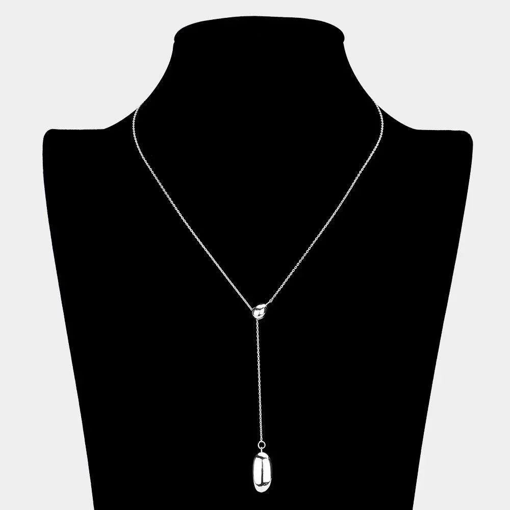 Double Metal Pendant Sliding Necklace - Jewelry Store by Erik Rayo