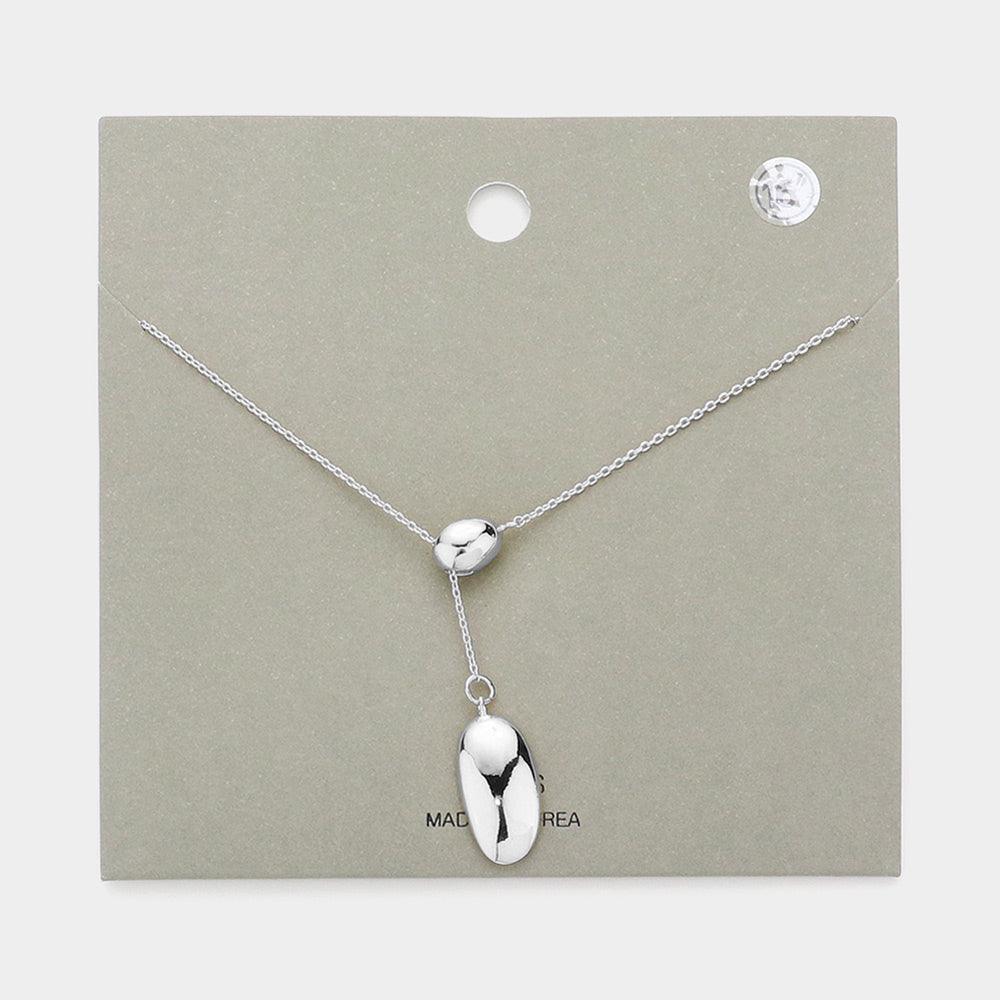 Double Metal Pendant Sliding Necklace - Jewelry Store by Erik Rayo