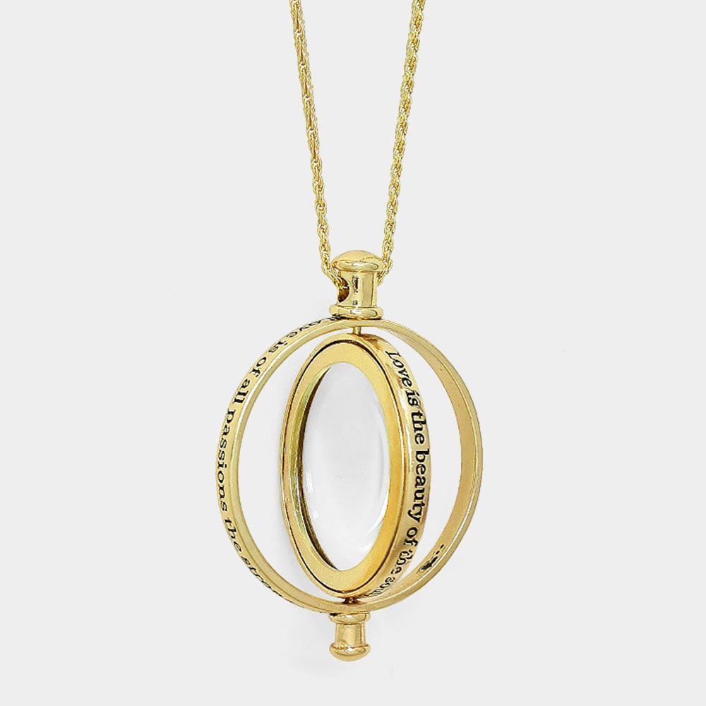 Gold Revolving Magnifying Glass Pendant Necklace - Jewelry Store by Erik Rayo